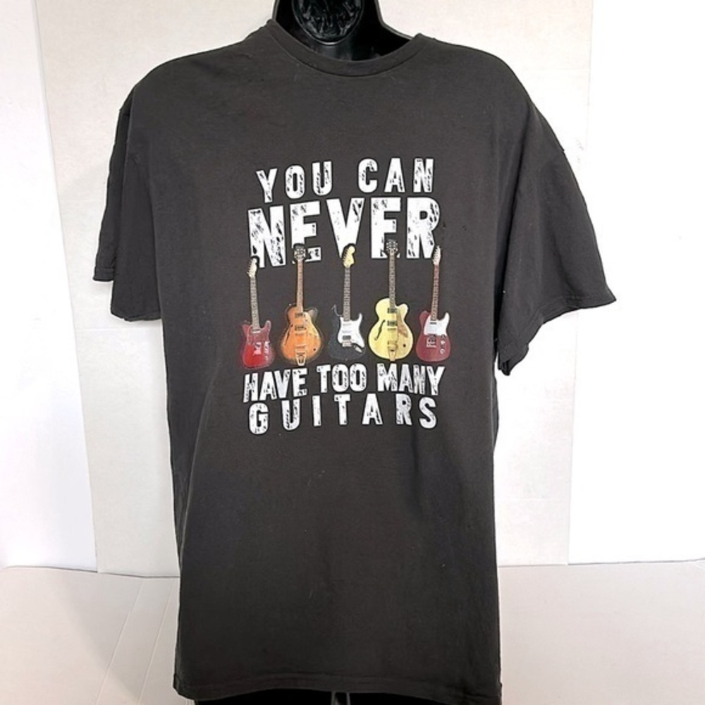 Viral style, Delta, You Can Never Have Too Many Guitars Music Shirt Large black